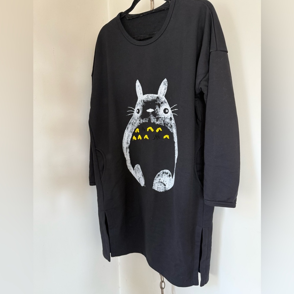 Totoro Long Sleeve Sweater Dress